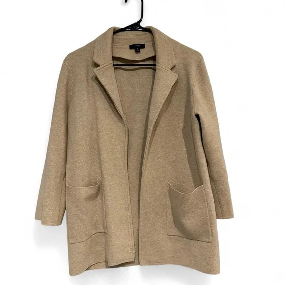 J.Crew Cotton Wool Blend Open Front Cardigan Tan Small - Picture 4 of 7